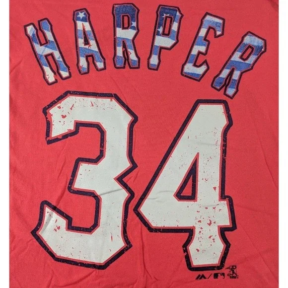 Majestic‎ Youth Large 14 Washington Nationals Nats MLB T‑Shirt Tee Shirt NEW - Picture 4 of 4